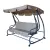 Bild: FRG Hollywoodschaukel 4-Sitzer Miami 85012 | Gartenschaukel Metall Liegefunktion | 232x120x164 cm | Grau/Creme