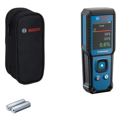Bosch Feuchtemessgerät GMM 1-15 0601078200 | nicht-invasiv | 37 Holzarten & 10 Baustoffe | IP65 | Professional | blau