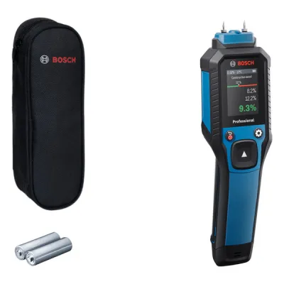 Bosch Feuchtemessgerät GMP 2-15 / 0601078100 | Holz- & Baustofffeuchtemesser | Thermo-Hygrometer | IP65 | 5–95% | blau