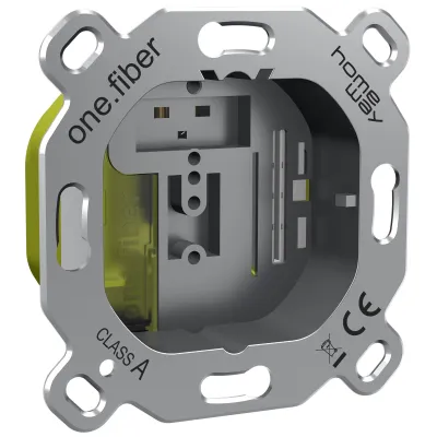 Homeway Basisdose one.fiber HW-OFD1RC | Modularer Mehrdiensteanschluss | 2 Modulslots | UP/Aufputz/Kanaleinbau | grün