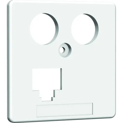 Homeway Zentralplatte HAXHSE-G0401-C045 | TV+LAN Abdeckung 50x50mm | 1x RJ45 | Aufputz | Kunststoff | glänzend weiß