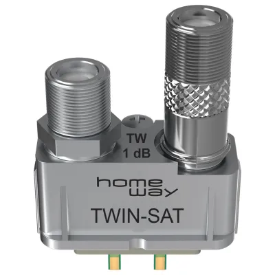 Homeway Stichleitungsmodul HW-ET5 HAXHSM-G0200-C005 | DVB-S TWIN TV-Modul | 2 SAT-Ausgänge | 1dB Dämpfung | Silber