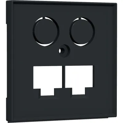 Homeway Zentralplatte HW-ZLLANM55V1 | TV+LAN | 2x RJ45 | 2x Koax | 2x SAT F-Buchse | 55x55mm | anthrazit RAL 7021