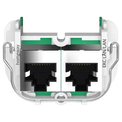 Homeway Kommunikationsmodul EKC LAN/LAN HW-EKCLL100S1 | 2x RJ45 | 100Mbit/s | geschirmt | für classic Basisdose | weiß