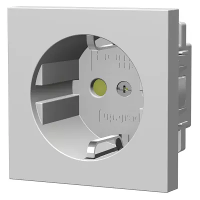 Homeway Steckdosenmodul HW-UGS230VBRW | 230V Schuko Unterputz | 16A | Berührungsschutz | weiß RAL 9010 | 55x55 mm