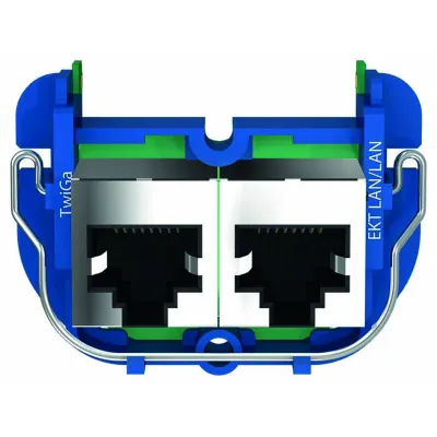 HOMEWAY Kommunikationsmodul HW-EKTLL10GS1 | Multimediadose 2 Datenanschlüsse 10GbE | für TwiGa Basisdose | blau