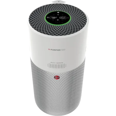Hoover Luftreiniger H-Purifier 500 | HEPA-13 & Aktivkohlefilter | App & Alexa | 330 m³/h | bis 110 m² | Weiß/Silber, B-Ware