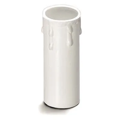 Houben Kerzenhülse 100162 | E14 Lampenfassung | Tropfenform | Kunststoff weiß | Höhe 85mm