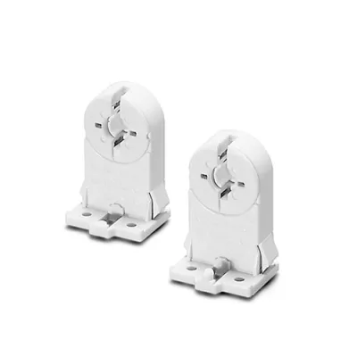 Houben Lampenfassung G13 100593 | Durchsteckfassung T8 T12 | Rastbefestigung | Kunststoff | ohne Starteraufnahme | weiß