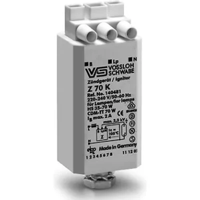 Houben Überlagerungszündgerät 140481 | Z70K | 35-70W | elektronisch für HS/CDM-TT Lampen E27 | Kunststoff | grau