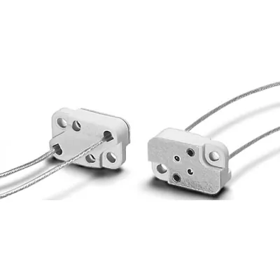 Houben Fassung G6,35 100662 | Keramik Lampenfassung | Schraubbefestigung | 140mm Leitung | weiß