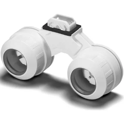 Houben Doppelfassung G13 108977 | Lampenfassung für T38 Röhren | IP67 | Kunststoff | Einsteckfuß 17,6x25,5 mm | weiß