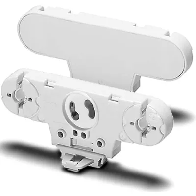 Houben Doppelfassung G13 100486 | Lampenfassung T8 T12 | Steckbefestigung | Kunststoff | Edelstahl | Weiß