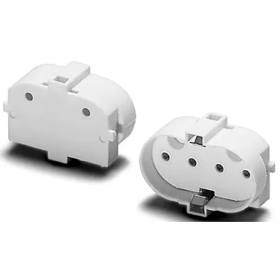 Houben Aufbaufassung 2G11 101489 | Lampenfassung Schraubbefestigung | Kunststoff | weiß