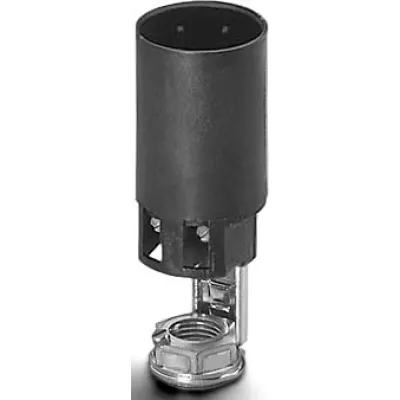 Houben Kerzenfassung E14 109813 | Lampenfassung | Schraubbefestigung | Nippelgewinde M10x1 | Kunststoff | schwarz | 65mm