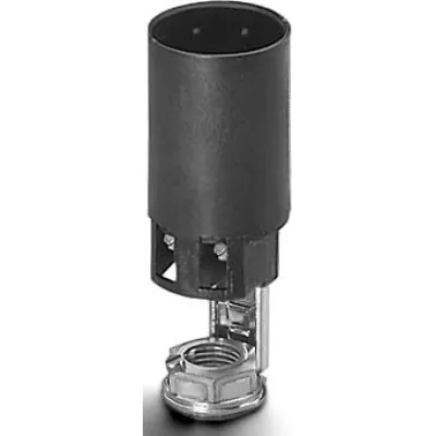 Houben Fassung E14 109814 | Kerzenfassung | Schraubbefestigung | Nippelgewinde M10x1 | Kunststoff | schwarz | 85mm