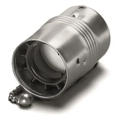 Houben Zugschaltfassung E27 102385 | Lampenfassung Metall Messing | Glattmantel | Nippelgewinde M10x1 | Mit Kette