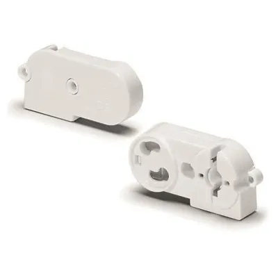 Houben G13 Einbaufassung 101706 | Lampenfassung mit Starteraufnahme | Schraubbefestigung | Kunststoff | weiß