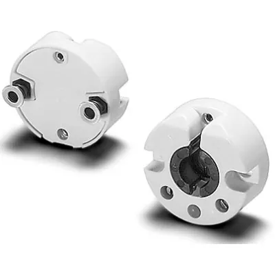 Houben Einbaufassung 101787 G13 Sockel | für T26/T38 Lampen | Schraubbefestigung | Kunststoff | weiß