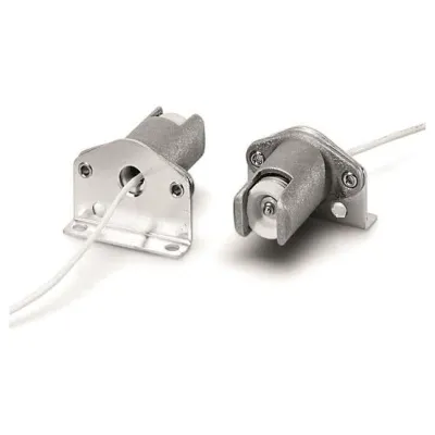 Houben Lampenfassung R7s 100720 | Einbaufassung Aluminium | 350mm Leitung | Schraubbefestigung | bis 250V 10A | grau