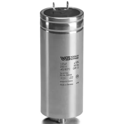 Houben Kondensator 500330 | 125 µF 280V | Parallelkondensator L-Lampe | Aluminium | Ø 60 mm | M12 Gewinde