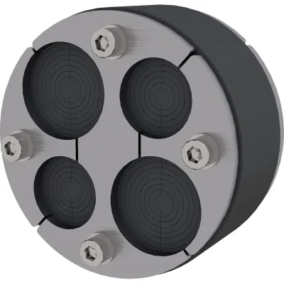 Hauff Technik Ringraumdichtung 3030360721 | Kabelabdichtung Kernbohrung Ø100 mm | 4-fach | EPDM | geteilt