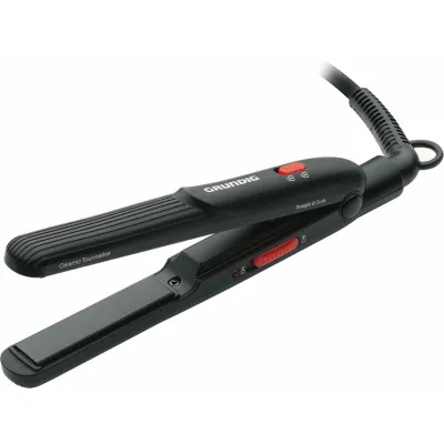 GRUNDIG Mini-Haarglätter HS2030 | Reisehaarglätter Turmalin Keramik 200°C | 15 cm kompakt | Schwarz