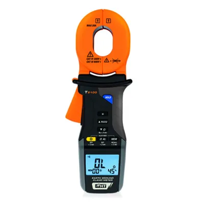 HT Instruments Erdungsmesszange T2100 | Erdungswiderstand messen ohne Hilfserder | digital | RS-232 | Messwertspeicher