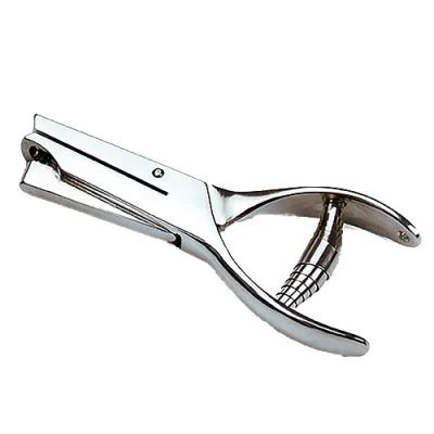 HT Instruments Stanzzange LZ-1 | Kerbzange für Prüfplaketten | 5 mm Dreieck-Stanze | gebogen | Kunststoff