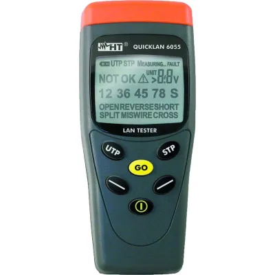 HT Instruments LAN Tester QUICKLAN 6055 | Kabeltester für Twisted Pair | LCD-Anzeige | Fehlerdiagnose | RJ45 Testgerät