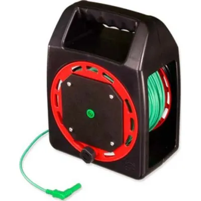 HT Instruments Verlängerungsleitung TL-50MKT 50m | Kabeltrommel | 4mm Stecker | PVC | 1000V | 20A | CAT III | grün