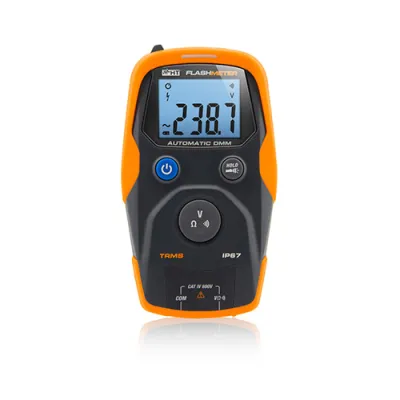 HT Instruments Multimeter Flashmeter CAT IV | TRMS | IP67 wasserdicht | 600V AC/DC | Taschenlampe | berührungslos