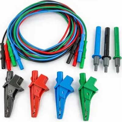 HT Instruments Messleitungsset G3 1006210 | 4 Messleitungen 2m | 4 Krokodilklemmen | CAT IV 1000V | 15A | 4mm