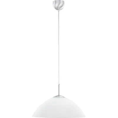 Hufnagel Pendelleuchte 611615 | E27 Fassung | Stahlgehäuse platin | Glas satiniert | Ø 39 cm | Pendellänge 150 cm