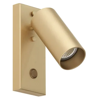 Hufnagel Wandstrahler 449218S | Spot GU10 | dreh- und schwenkbar | mit Schalter | 1-flammig | Messing | 170x70 mm