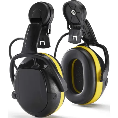 Hellberg ACTIVE Helmmontage 47102-001 | Gehörschutz mit Mikrofonen | SNR 27 dB | für Bauhelm | inkl. Batterien