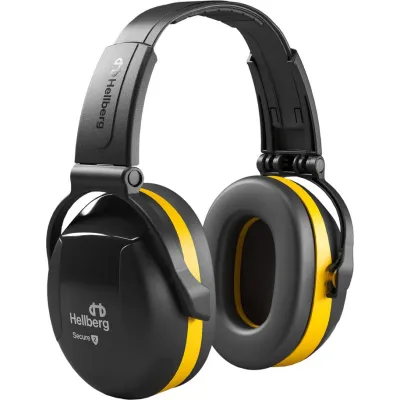 Hellberg Kapselgehörschutz Faltbar Secure 2 41502-001 | Gehörschutz 90-110 dB | Größe verstellbar | Gelb