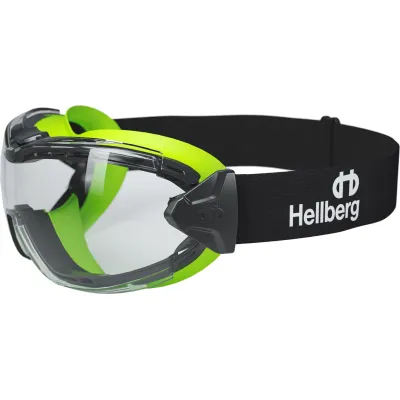 Hellberg Schutzbrille Neon Plus 25045-001 | Anti-Beschlag & kratzfest | bequemer Rahmen | indirekte Belüftung