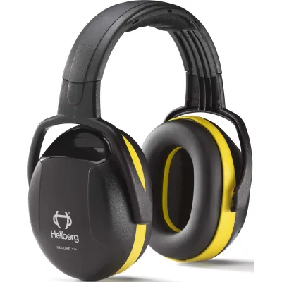 Hellberg Kapselgehörschutz Secure 2 Kopfbügel 41002-001 | SNR 30 dB | Lärmschutz Level 2 | verstellbar | Gelb