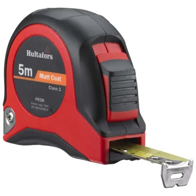 Hultafors Maßband Stahl 5m 350207 | Profi Bandmaß | metrisch | gelb | stoßfestes ABS-Gehäuse | Edelstahl-Endhaken