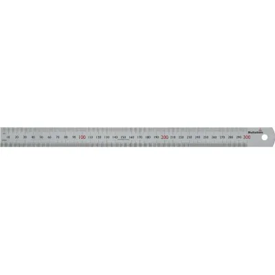 Hultafors Stahlmaßstab STL 300 | 30 cm | gehärteter, rostfreier Stahl | matt verchromt | Millimeterteilung