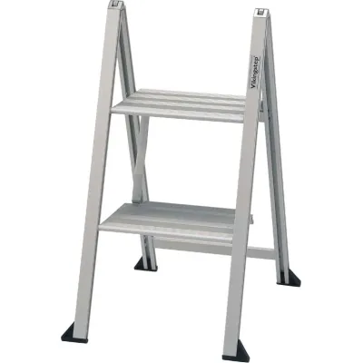Hultafors Stufenleiter Vikingstep 728141 | 2 Stufen | Alu klappbar | 4,8 m Stehhöhe | tiefe Stufen | 3,8 kg