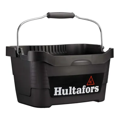 Hultafors Werkzeugeimer TB 15 | ergonomisch | 100 kg belastbar | PP-Kunststoff | stapelbar | Messskala | schwarz