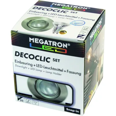 MEGATRON LED-Einbaustrahler | 5,5W | 380lm | 2800K warmweiß | schwenkbar | rund | 68mm | Aluminium Nickel