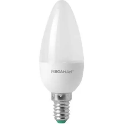 Megaman LED-Kerzenlampe MM21072 E14 5,5W 470lm | warmweiß 2800K | opal | 100mm | nicht dimmbar | Energieklasse F | weiß