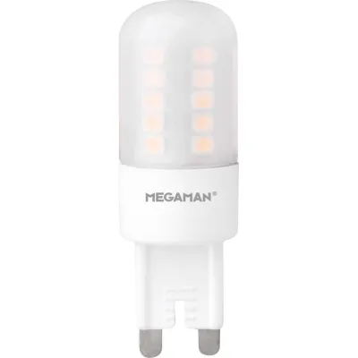 MEGAMAN LED Leuchtmittel MM49202 G9 3,5W 300lm | warmweiß 2800K | dimmbar | opal | 18x55mm | Energieklasse F