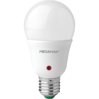 MEGAMAN LED Lampe MM48532 | Sensor Leuchtmittel E27 | 9,5W 810lm | warmweiß 2800K | opal | außen geeignet | weiß