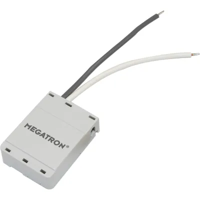 MEGATRON Micro-Dimmer MT56070 LED Universal 0-160W | Einbau | 2-Draht | für bis zu 10 Taster | grau RAL7035 | 37x27x11mm