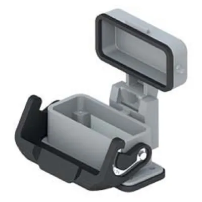 ILME Anbaugehäuse CZI 15 LS | Rechtecksteckverbinder Gr.49.16 | 1 Bügel | Alu | Klappdeckel | IP65 | 32x27 mm