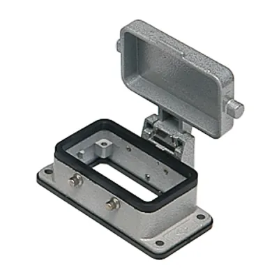 ILME Anbaugehäuse CHI 10 CS | Rechtecksteckverbinder-Gehäuse | Größe 57.27 | Aluminium | 2 Bügel | 4 Bolzen